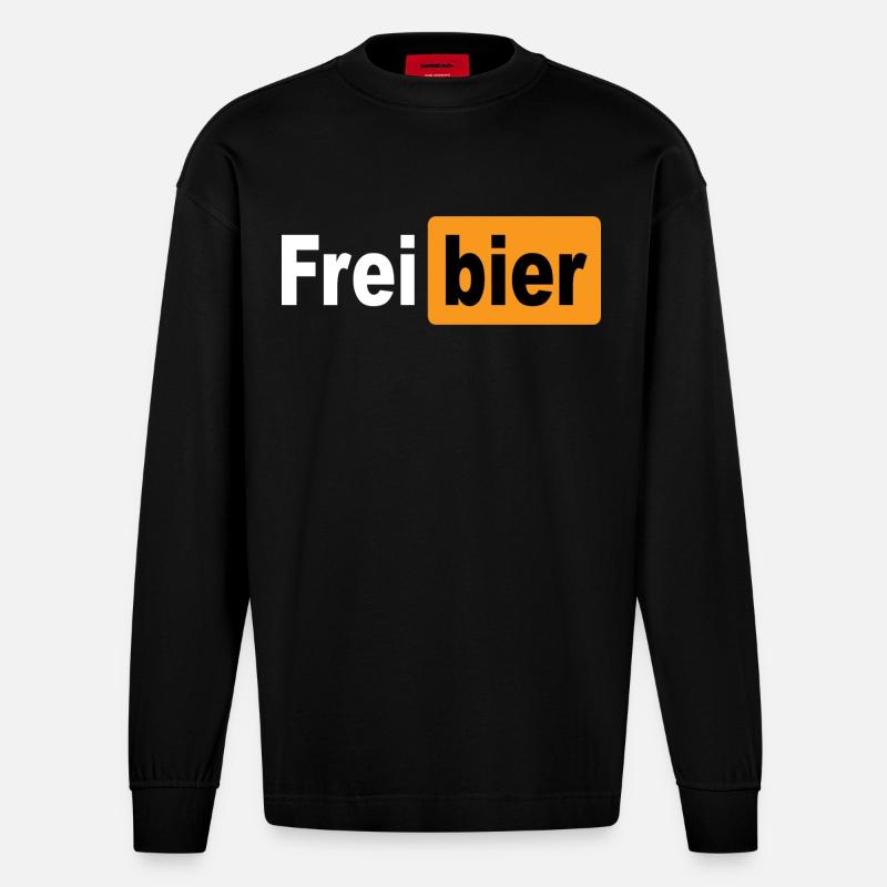 FREIBIER - Heavyweight Oversized Organic Langarmshirt Made in EU - SOLID BLACK