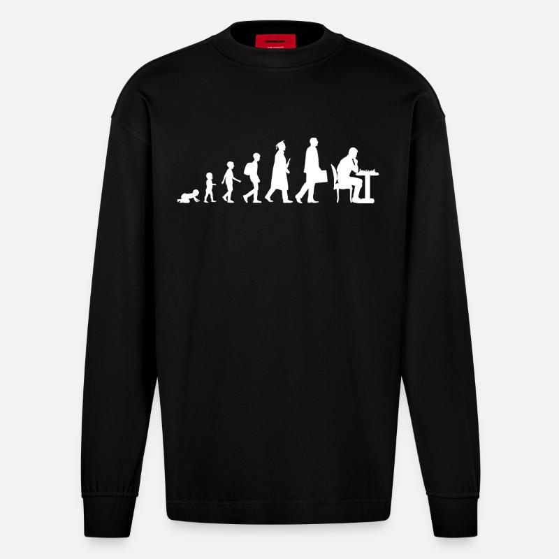 De l’enfant au joueur d’échecs - Manches longues bio épais oversize fabriqué en UE - SOLID BLACK