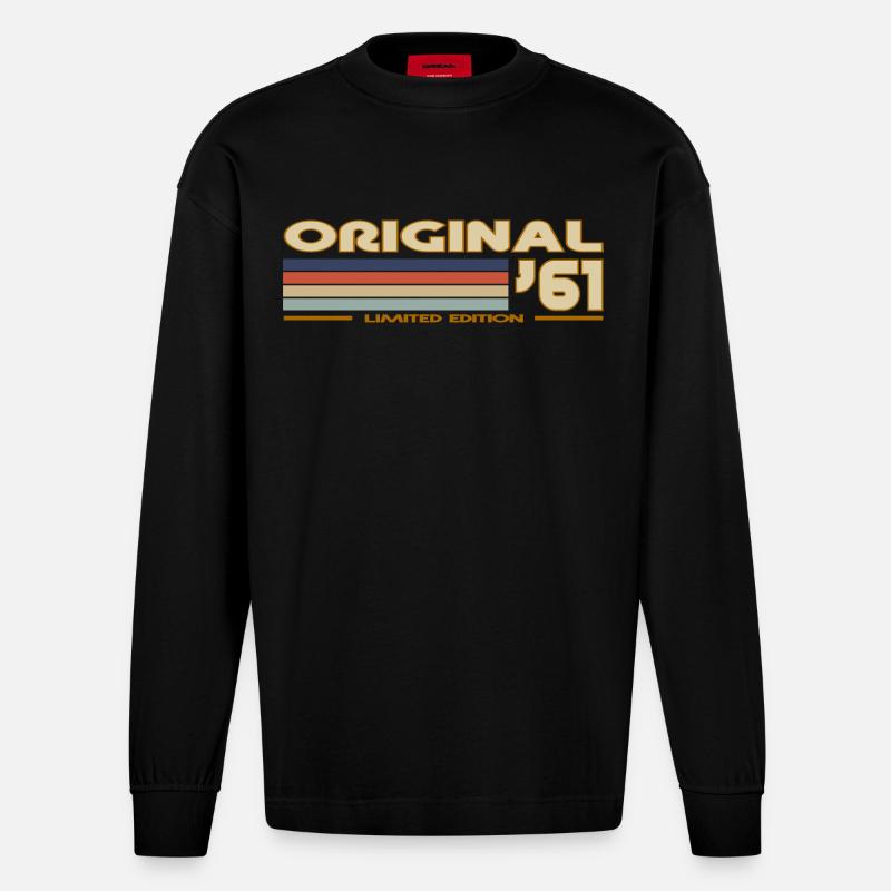 1961 - Heavyweight Oversized Organic Langarmshirt Made in EU - SOLID BLACK