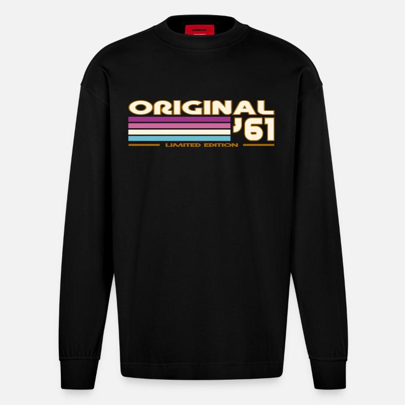 1961 - Heavyweight Oversized Organic Langarmshirt Made in EU - SOLID BLACK