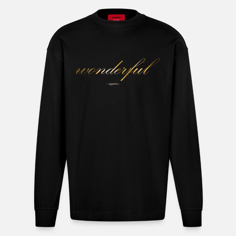 Wunderbar - Heavyweight Oversized Organic Langarmshirt Made in EU - SOLID BLACK