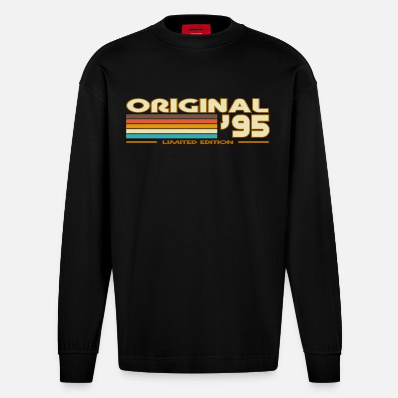 1995 - Manches longues bio épais oversize fabriqué en UE - SOLID BLACK
