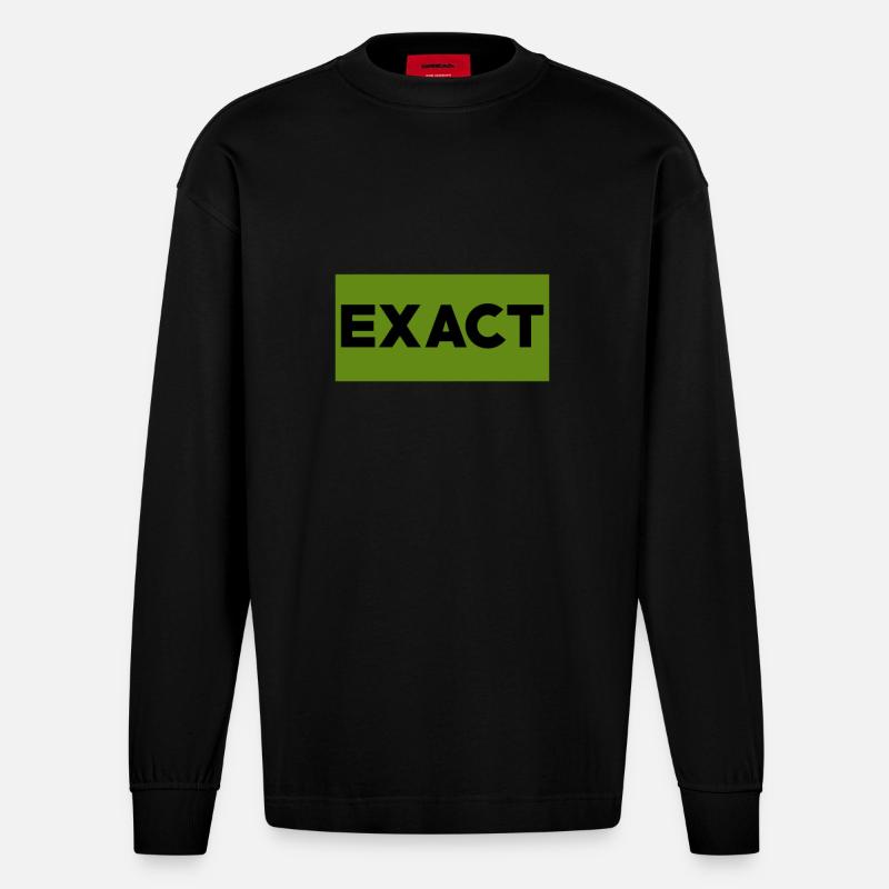 Exact Classic Green Logo - Manches longues bio épais oversize fabriqué en UE - SOLID BLACK