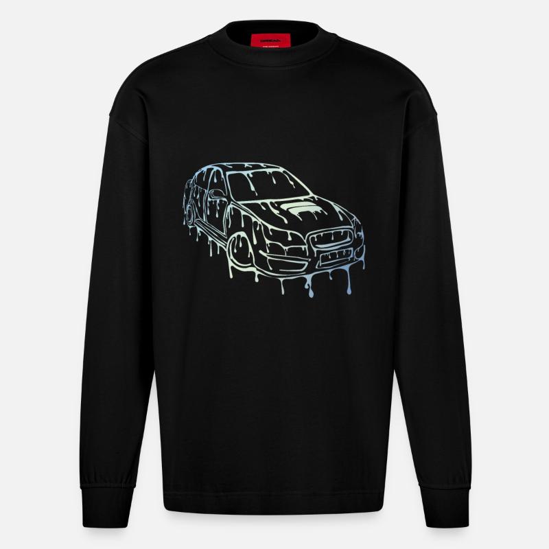 Sportauto - Heavyweight Oversized Organic Langarmshirt Made in EU - SOLID BLACK