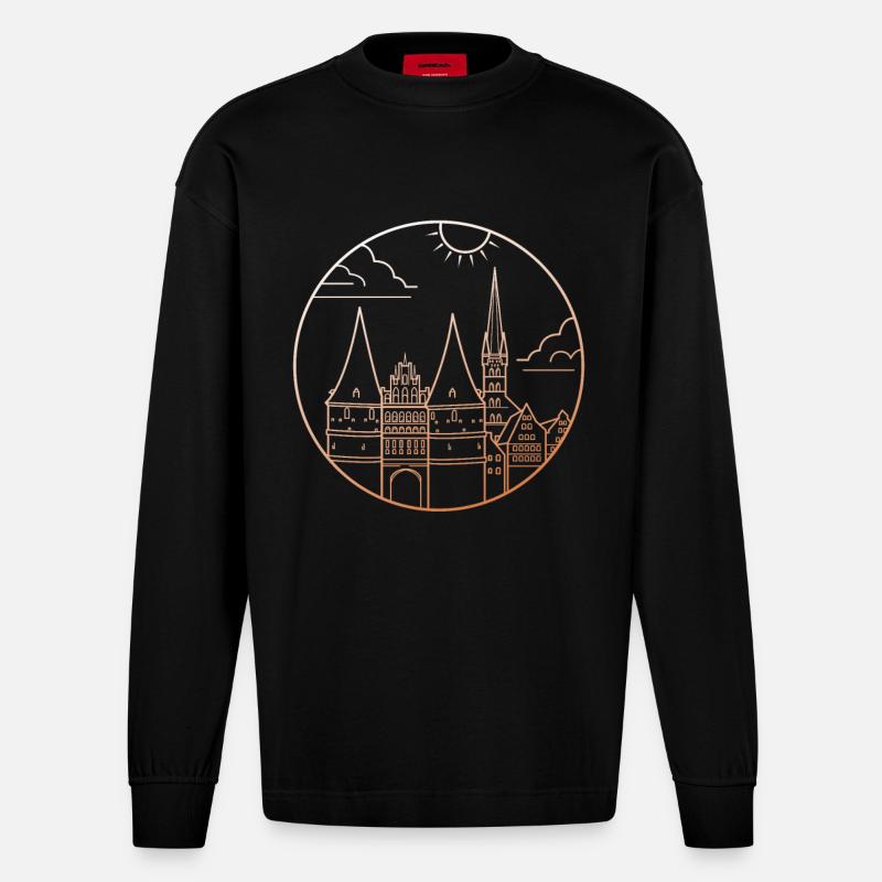 Lübeck - Heavyweight Oversized Organic Langarmshirt Made in EU - SOLID BLACK