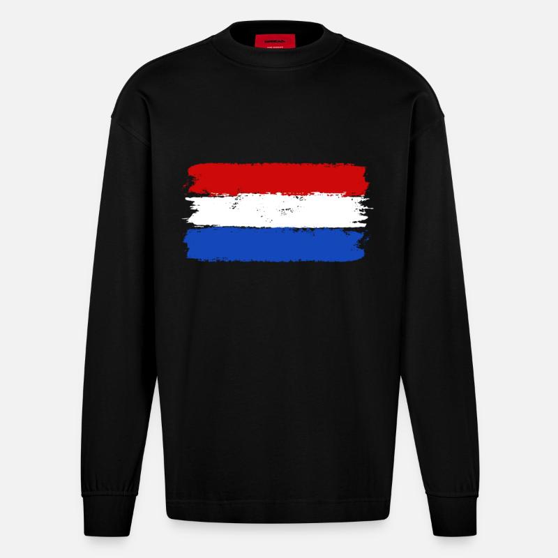 Holland - Heavyweight Oversized Organic Langarmshirt Made in EU - SOLID BLACK