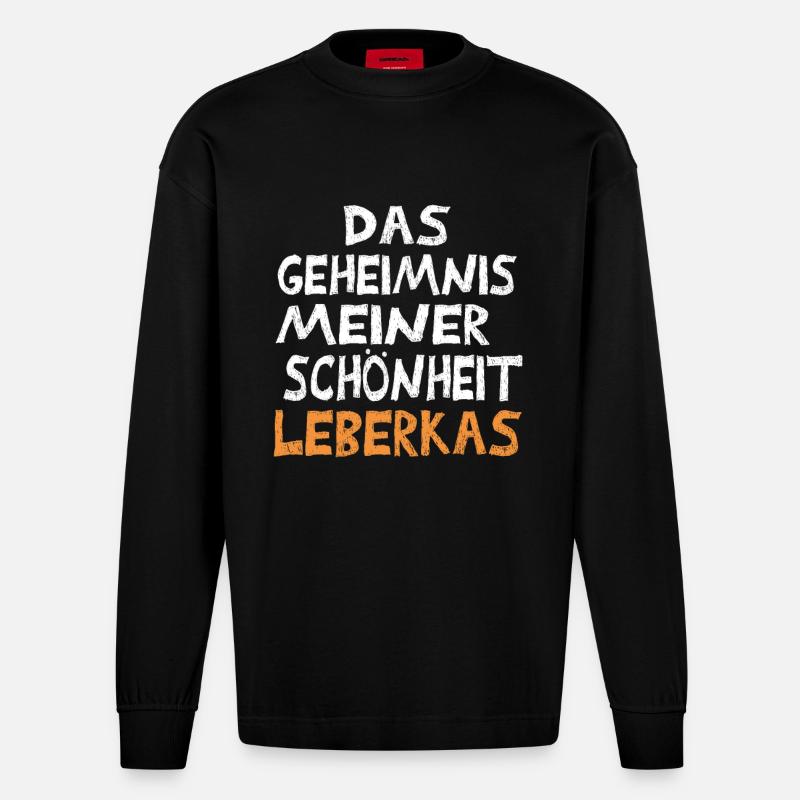 Leberkas - Heavyweight Oversized Organic Langarmshirt Made in EU - SOLID BLACK