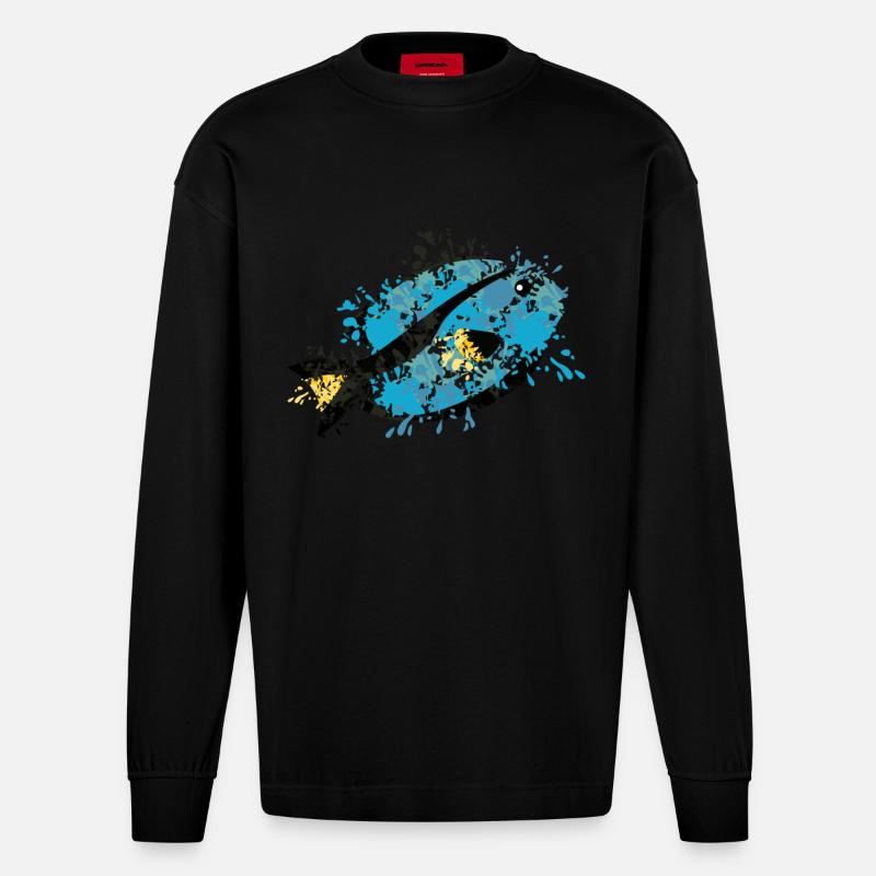 Doktorfisch - Heavyweight Oversized Organic Langarmshirt Made in EU - SOLID BLACK