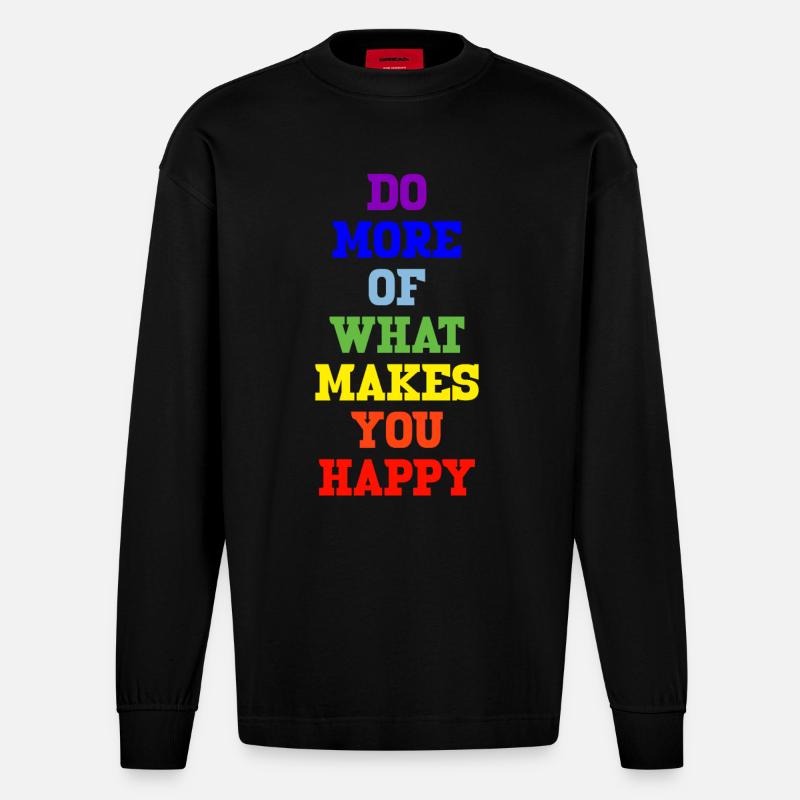 peace regenbogen - Heavyweight Oversized Organic Langarmshirt Made in EU - SOLID BLACK