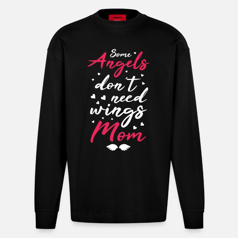 Maman Ange - Manches longues bio épais oversize fabriqué en UE - SOLID BLACK