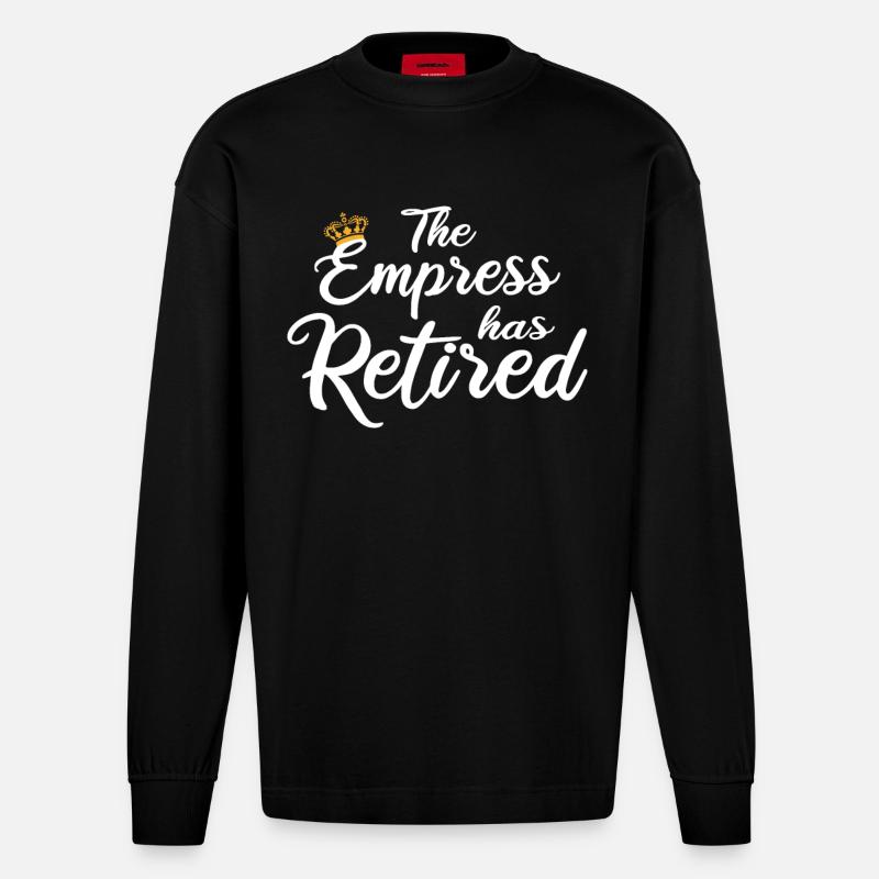 L’impératrice a pris sa retraite - Manches longues bio épais oversize fabriqué en UE - SOLID BLACK