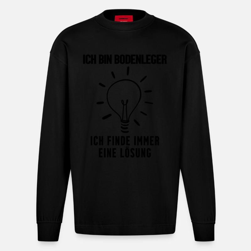 Bodenleger - Heavyweight Oversized Organic Langarmshirt Made in EU - SOLID BLACK