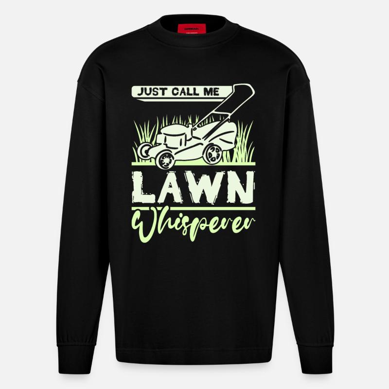 Appelez-moi simplement chuchoteur de pelouse - Manches longues bio épais oversize fabriqué en UE - SOLID BLACK