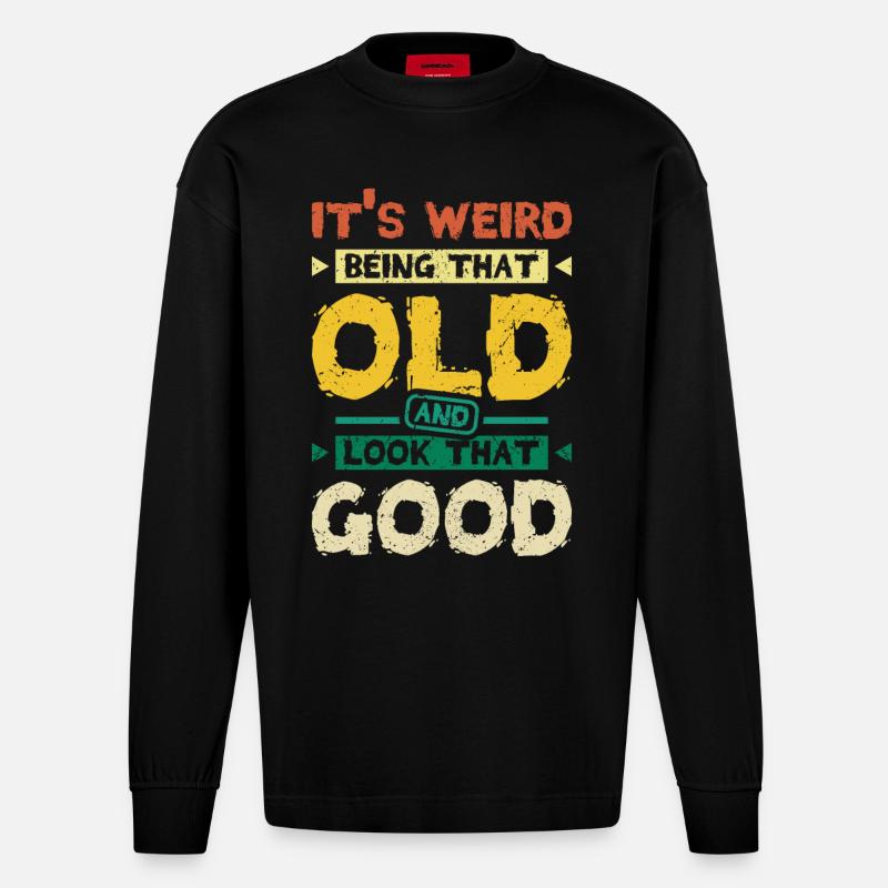 I'm that grumpy old man - Heavyweight Oversized Organic Langarmshirt Made in EU - SOLID BLACK
