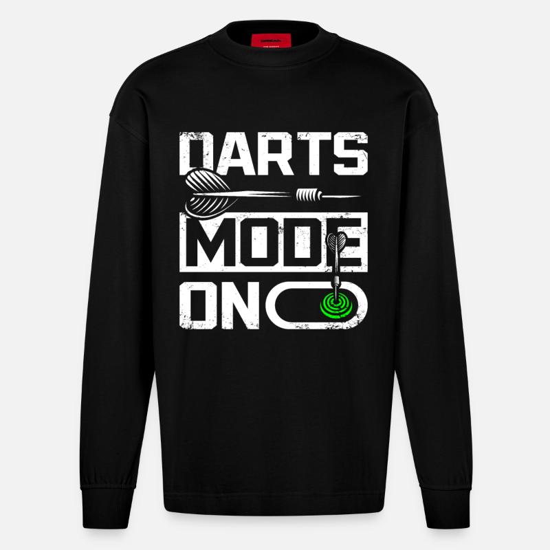 Darts mode on - Heavyweight Oversized Organic Langarmshirt Made in EU - SOLID BLACK