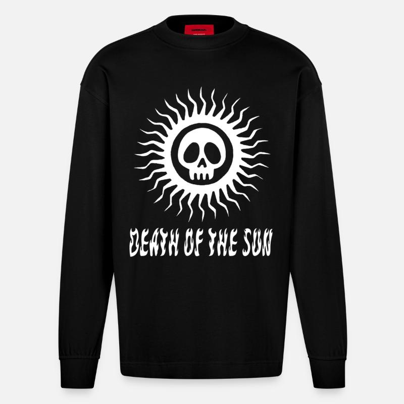 Mort du soleil - Manches longues bio épais oversize fabriqué en UE - SOLID BLACK