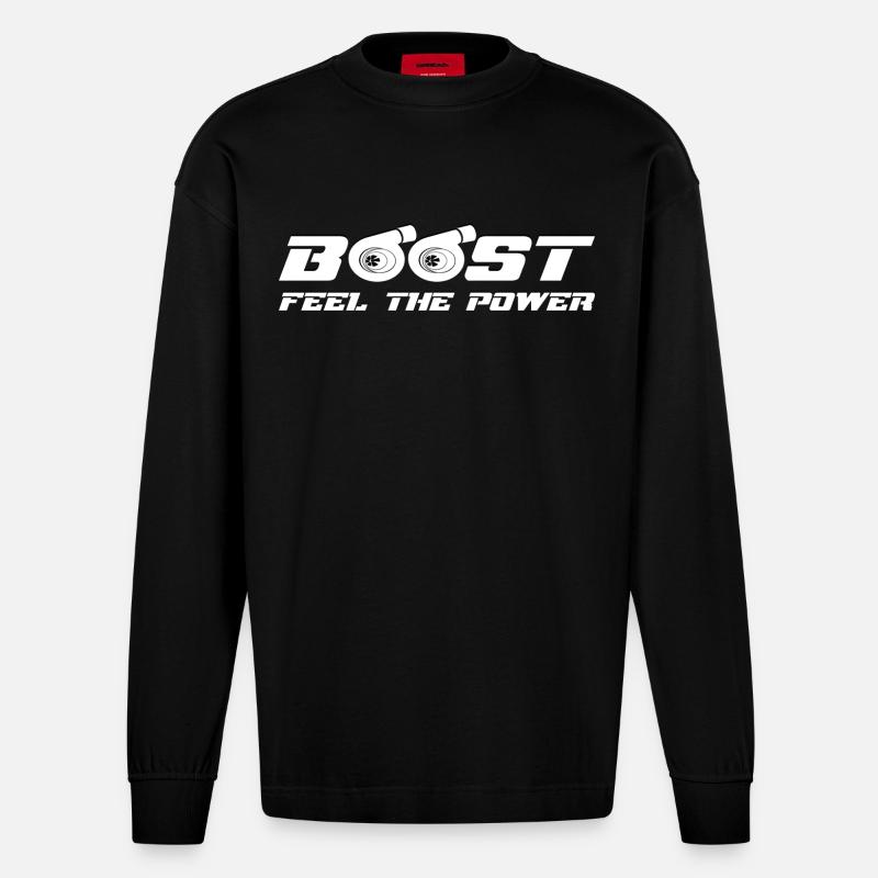Boost Turbo - Manches longues bio épais oversize fabriqué en UE - SOLID BLACK