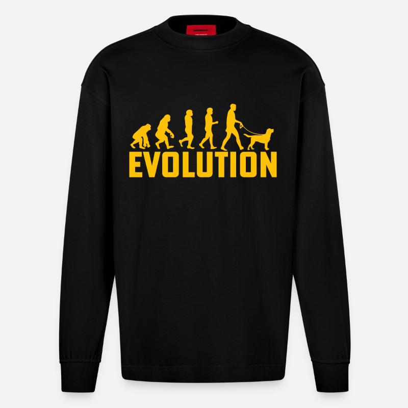Labrador Evolution - Heavyweight Oversized Organic Langarmshirt Made in EU - SOLID BLACK