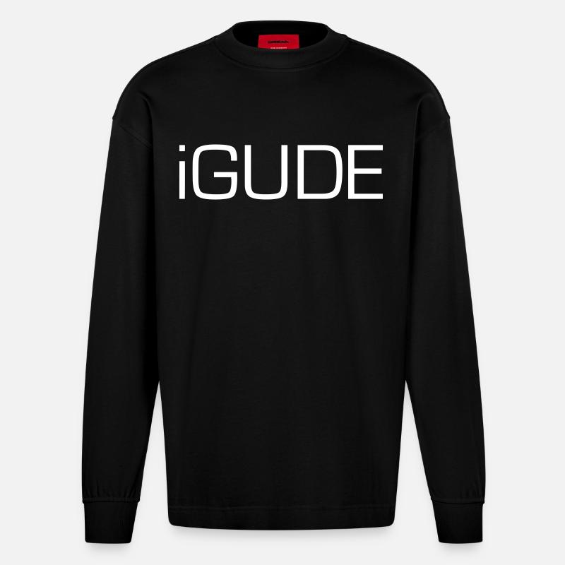 Hessisch - iGude - Heavyweight Oversized Organic Langarmshirt Made in EU - SOLID BLACK