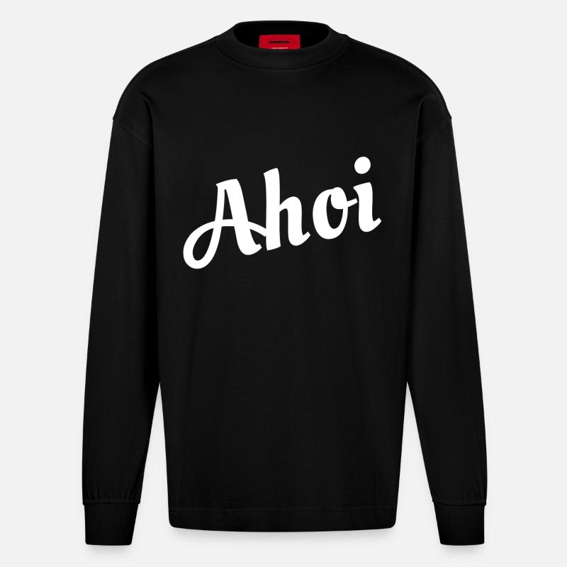 Ahoi - Heavyweight Oversized Organic Langarmshirt Made in EU - SOLID BLACK