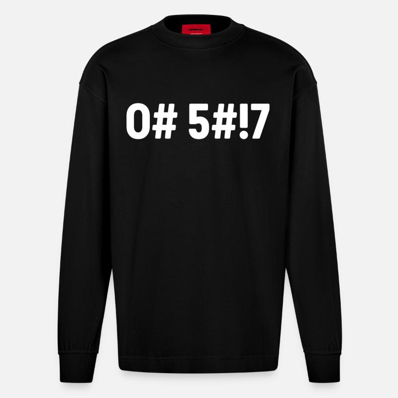 Oh Scheiße, codiert - Heavyweight Oversized Organic Langarmshirt Made in EU - SOLID BLACK