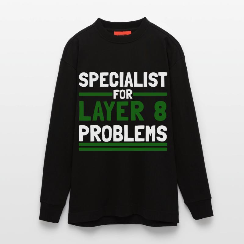 Computer Computer Work Funny Sayings Layer 8 Heavyweight Oversized Organic Longsleeve Shirt Made in EU