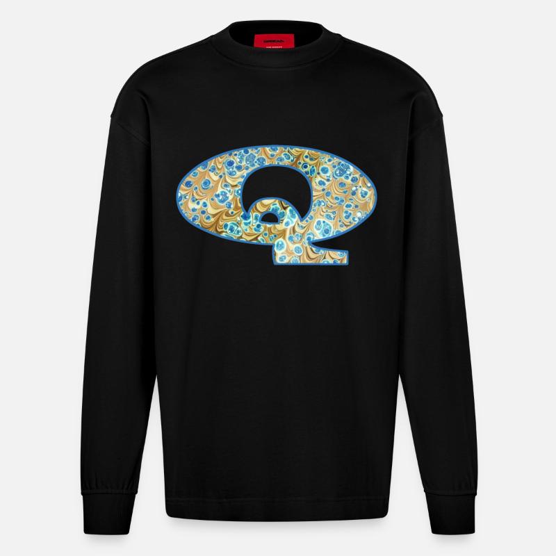 q e 243 - Heavyweight Oversized Organic Langarmshirt Made in EU - SOLID BLACK