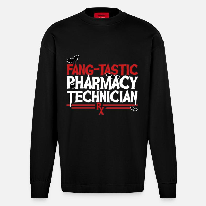 PTA Halloween - Heavyweight Oversized Organic Langarmshirt Made in EU - SOLID BLACK