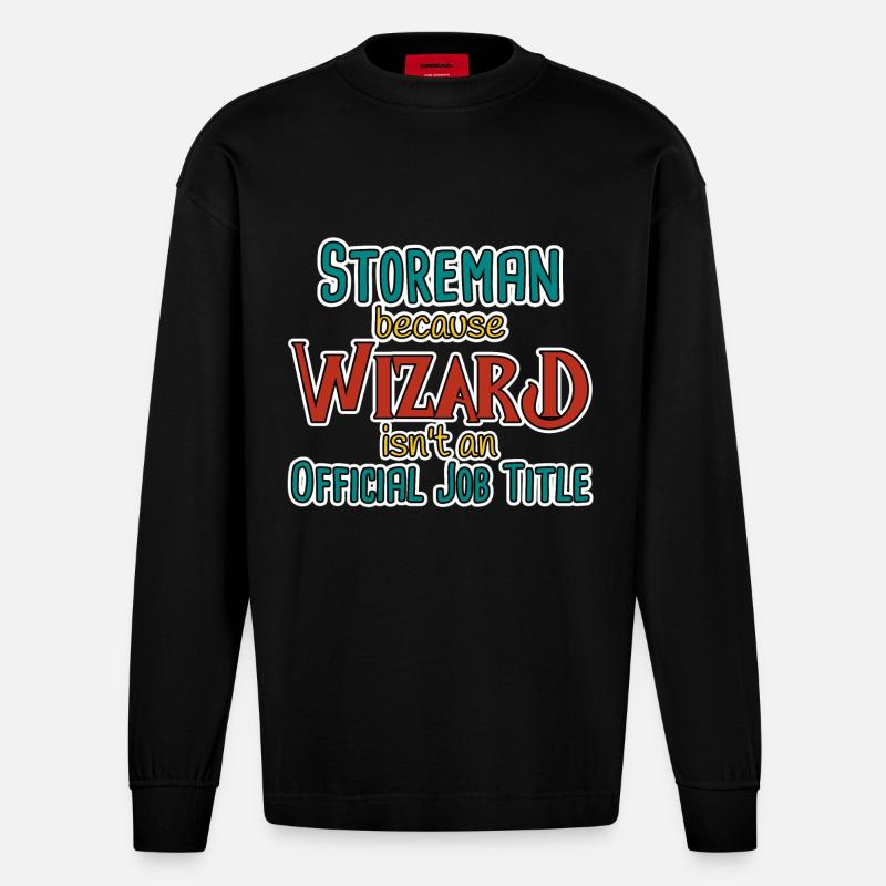 Storeman Wizard - Heavyweight Oversized Organic Langarmshirt Made in EU - SOLID BLACK