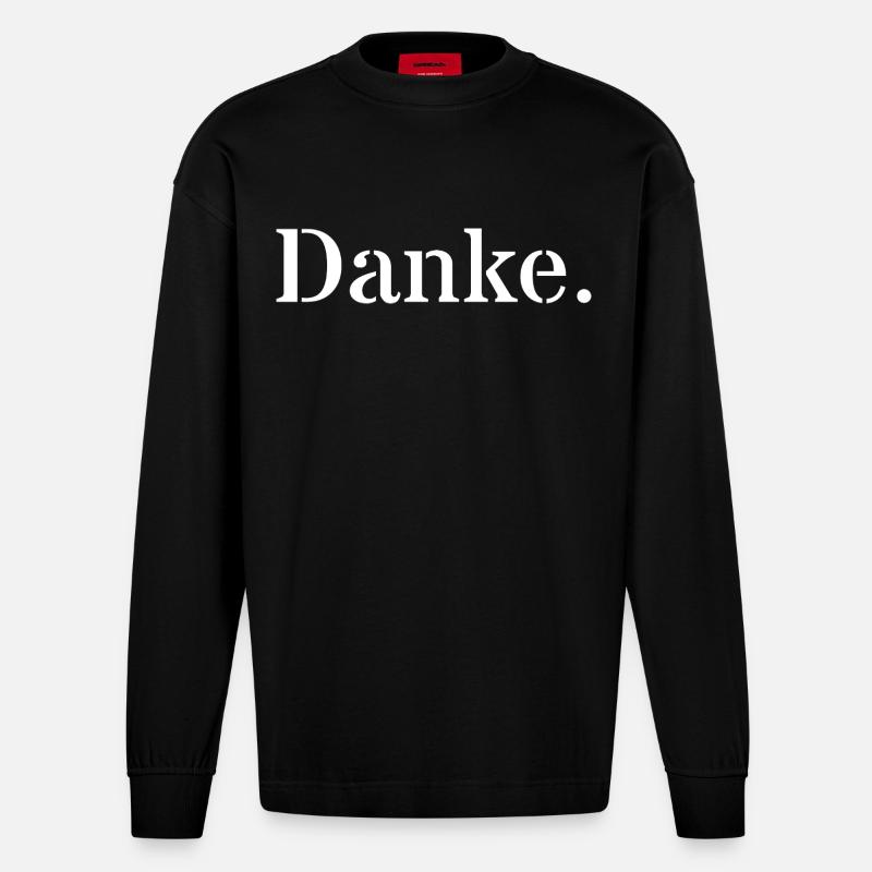 Danke - Heavyweight Oversized Organic Langarmshirt Made in EU - SOLID BLACK