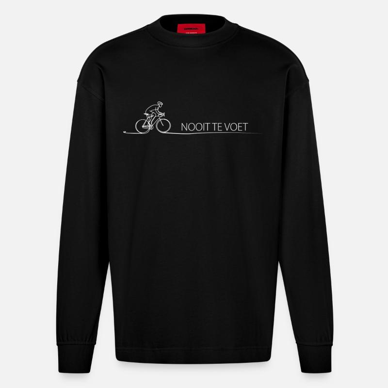 Radfahrer Spruch Geschenkidee Fahrrad - Heavyweight Oversized Organic Langarmshirt Made in EU - SOLID BLACK