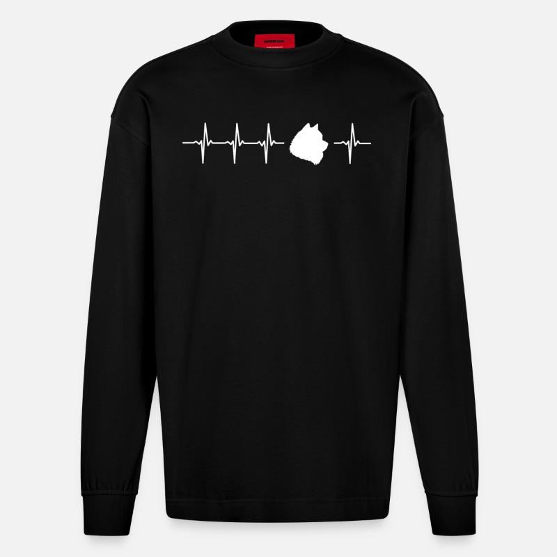 Nette Samojeden-Geschenk-Idee - Heavyweight Oversized Organic Langarmshirt Made in EU - SOLID BLACK