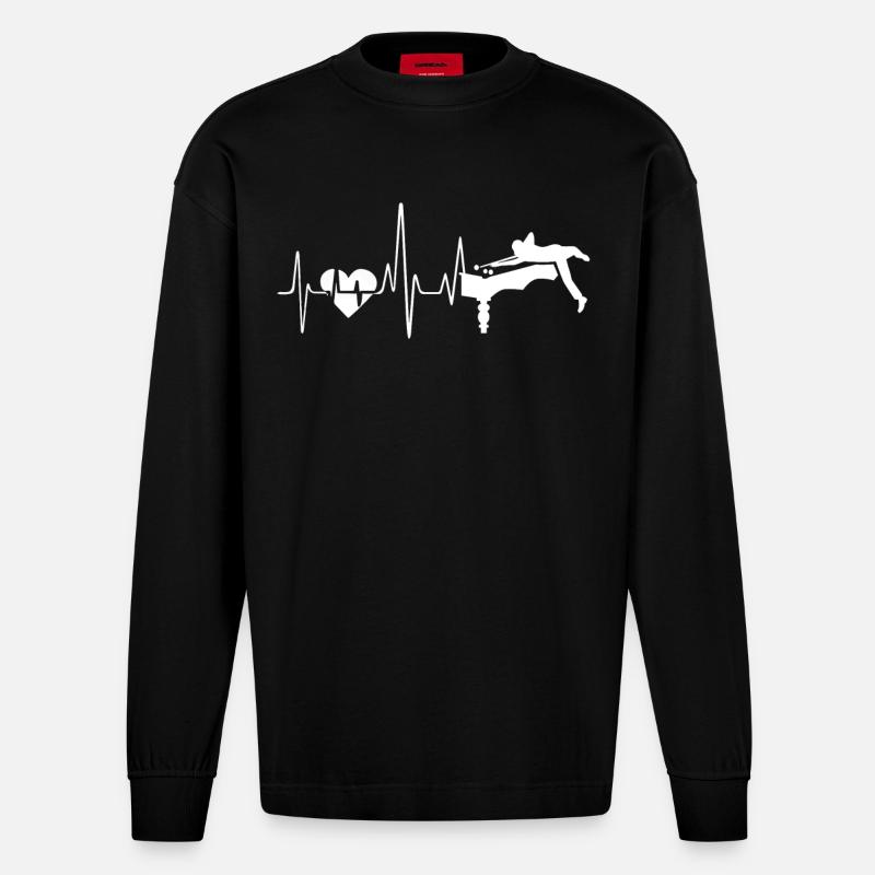 Billard Billard Herzschlag - Heavyweight Oversized Organic Langarmshirt Made in EU - SOLID BLACK