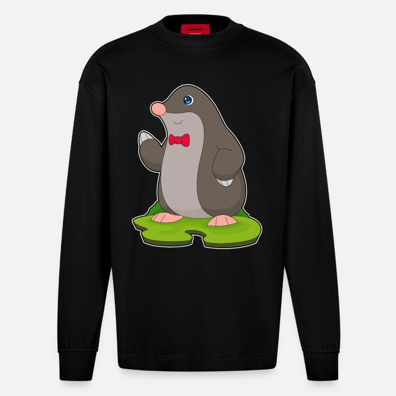 Noeud papillon Mole Gentleman - Manches longues bio épais oversize fabriqué en UE - SOLID BLACK