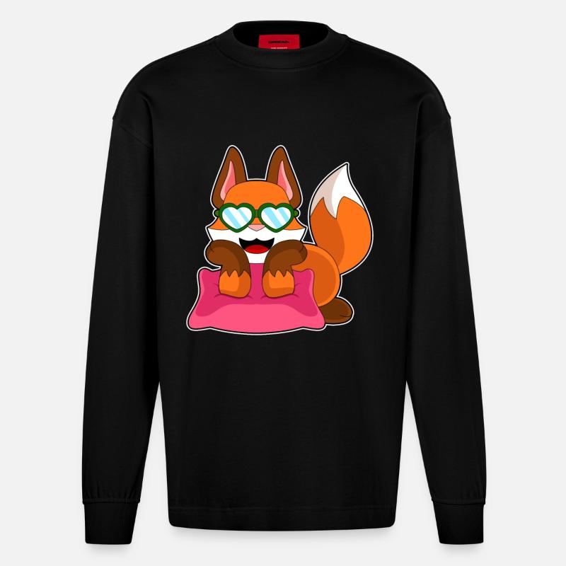 Lunettes de soleil Fox - Manches longues bio épais oversize fabriqué en UE - SOLID BLACK