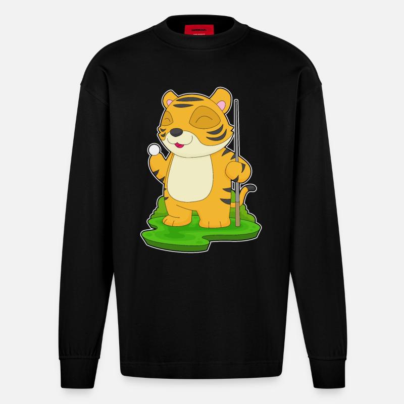 Queue de billard Tiger - Manches longues bio épais oversize fabriqué en UE - SOLID BLACK