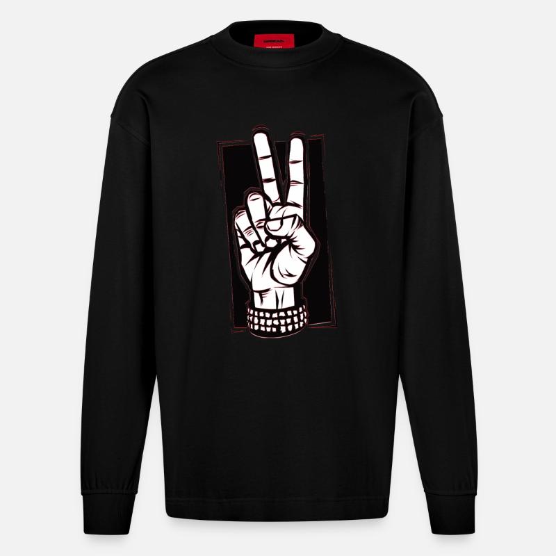 Faisons du rock - Manches longues bio épais oversize fabriqué en UE - SOLID BLACK
