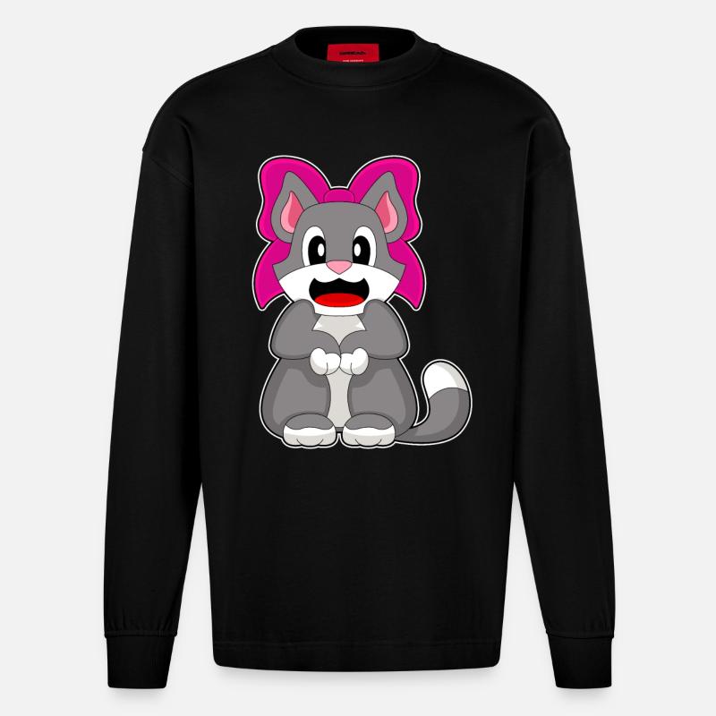Arc de chat - Manches longues bio épais oversize fabriqué en UE - SOLID BLACK