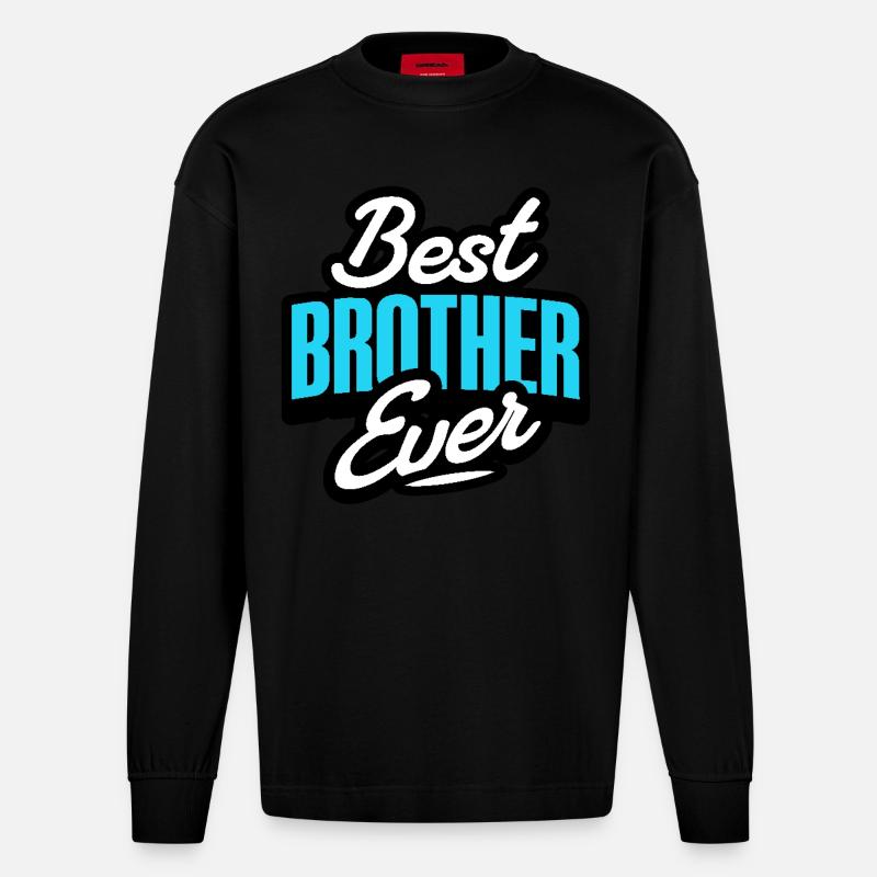 Bester Bruder - Heavyweight Oversized Organic Langarmshirt Made in EU - SOLID BLACK