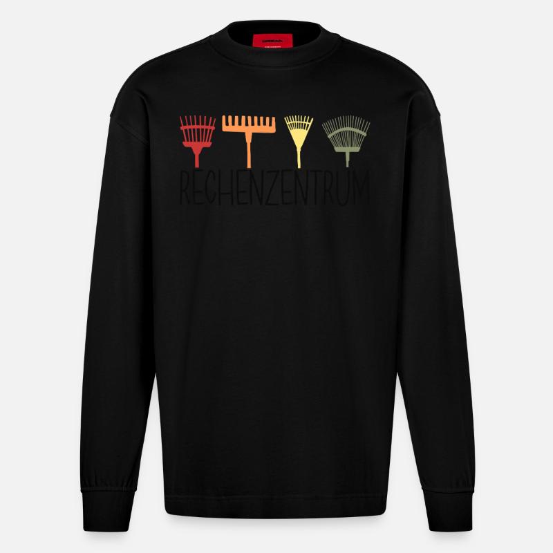 Rechenzentrum Hobbygärtner Garten Geschenk - Heavyweight Oversized Organic Langarmshirt Made in EU - SOLID BLACK