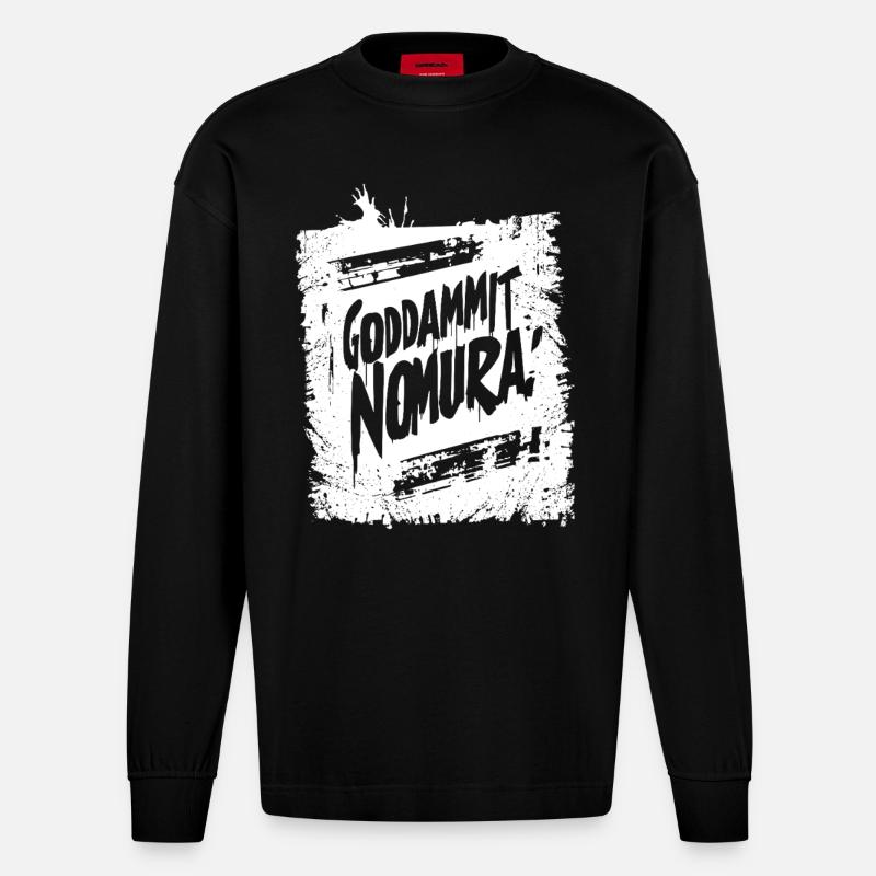 Goddammit Nomura – Graffiti Design - Heavyweight Oversized Organic Langarmshirt Made in EU - SOLID BLACK