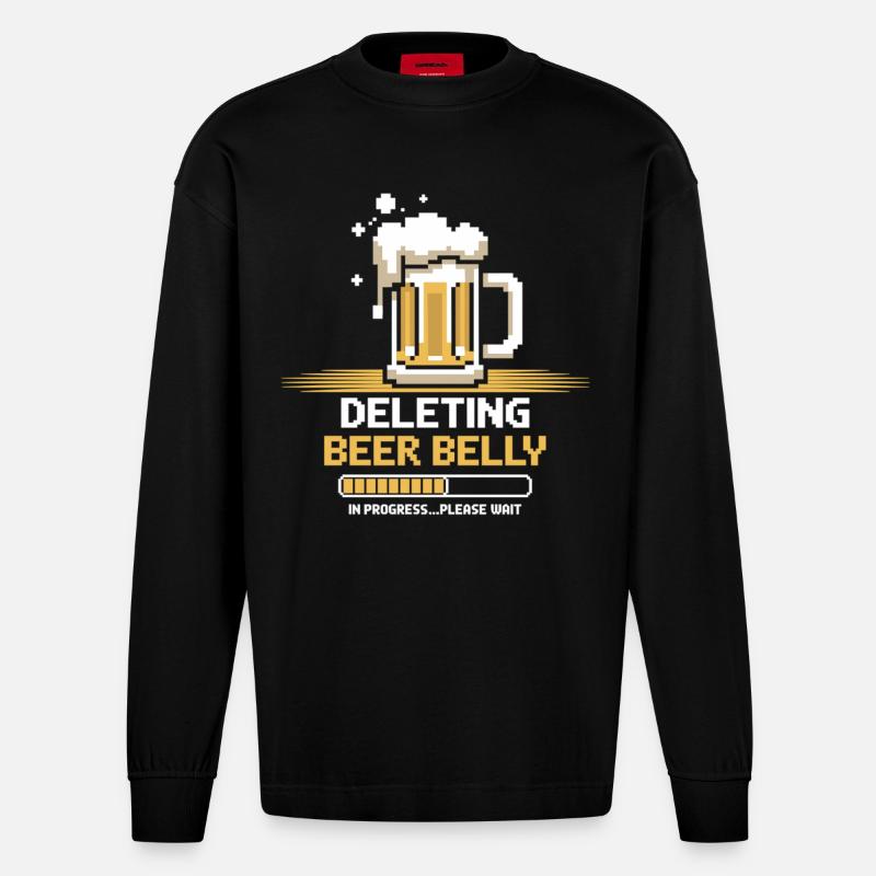 Fortschritt: Bierbauch löschen - Heavyweight Oversized Organic Langarmshirt Made in EU - SOLID BLACK