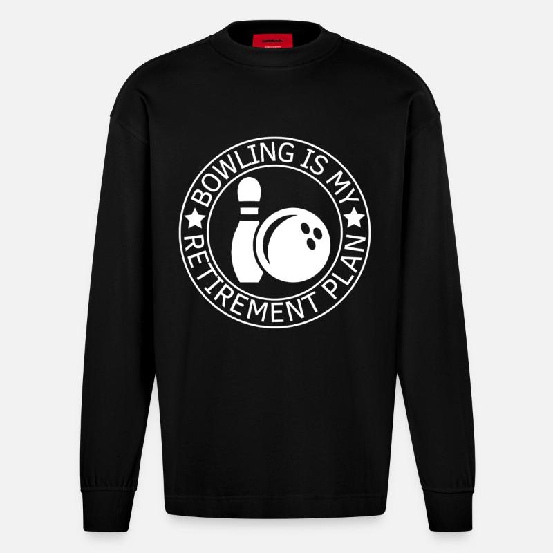 Bowling Retraite Dire Retraité - Manches longues bio épais oversize fabriqué en UE - SOLID BLACK