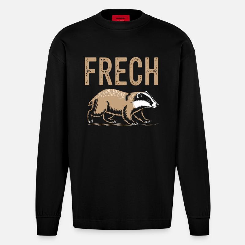 Frechdachs - Heavyweight Oversized Organic Langarmshirt Made in EU - SOLID BLACK