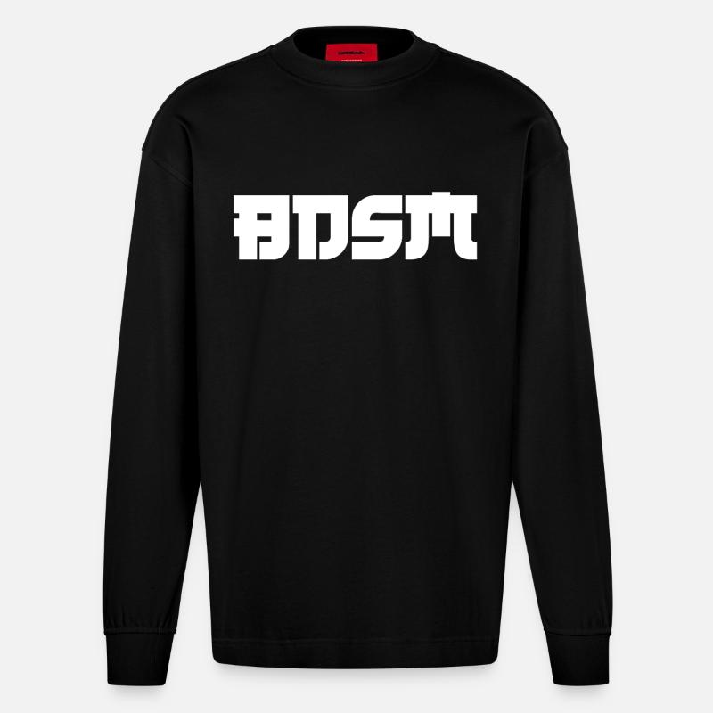 Conception de polices « BDSM » - Manches longues bio épais oversize fabriqué en UE - SOLID BLACK
