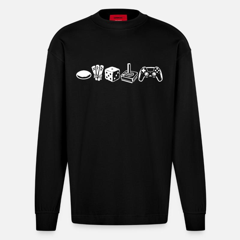 Controller Evolution | Gamers - Heavyweight Oversized Organic Longsleeve Shirt Made in EU - SOLID BLACK