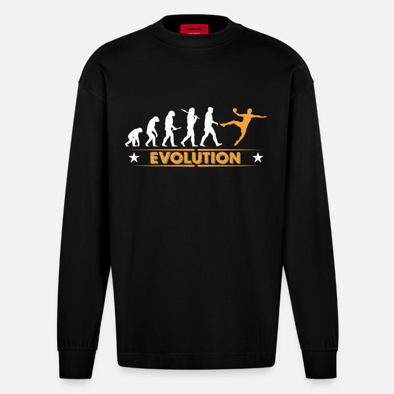 Handball Evolution - orange/weiss - Manches longues bio épais oversize fabriqué en UE - SOLID BLACK