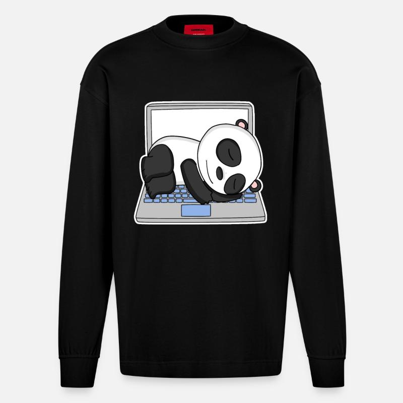 Computer Nerd Programmierer Herren Geschenk - Heavyweight Oversized Organic Langarmshirt Made in EU - SOLID BLACK