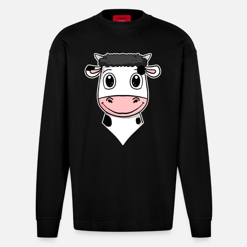 Kuh - Heavyweight Oversized Organic Langarmshirt Made in EU - SOLID BLACK