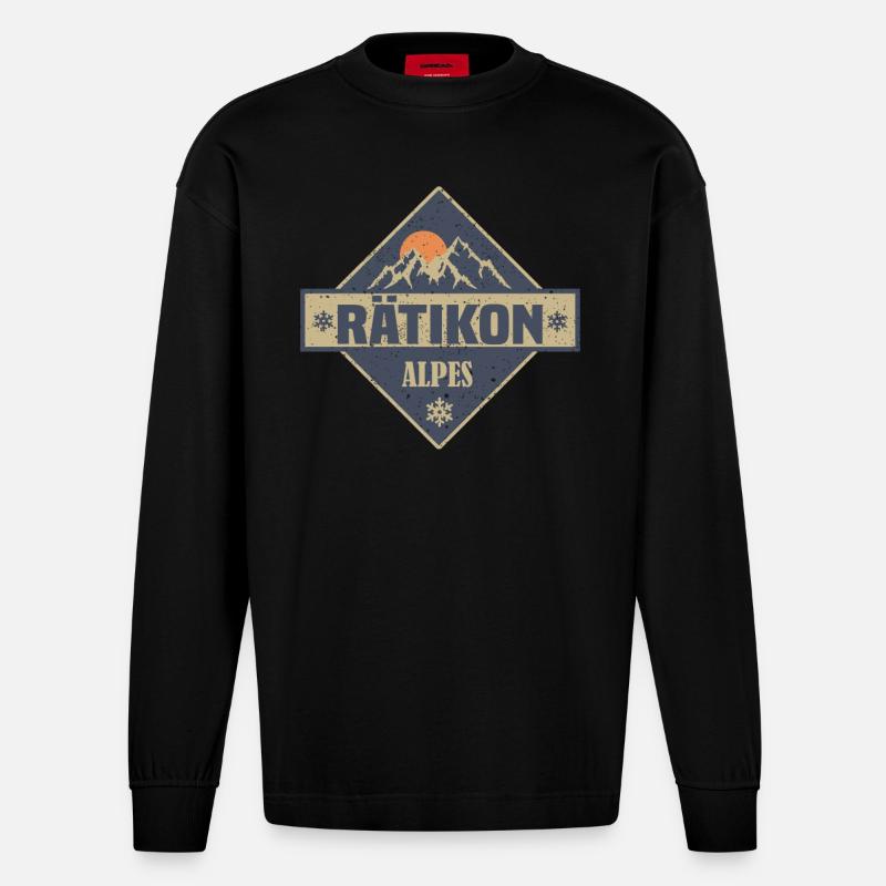 Rätikon - Heavyweight Oversized Organic Langarmshirt Made in EU - SOLID BLACK